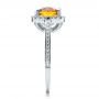  Platinum Custom Diamond And Orange Sapphire Engagement Ring - Side View -  1452 - Thumbnail