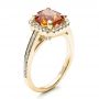 14k Yellow Gold 14k Yellow Gold Custom Diamond And Orange Sapphire Engagement Ring - Three-Quarter View -  1452 - Thumbnail