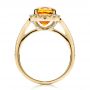 18k Yellow Gold 18k Yellow Gold Custom Diamond And Orange Sapphire Engagement Ring - Front View -  1452 - Thumbnail