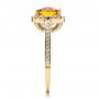 14k Yellow Gold 14k Yellow Gold Custom Diamond And Orange Sapphire Engagement Ring - Side View -  1452 - Thumbnail