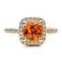 14k Yellow Gold 14k Yellow Gold Custom Diamond And Orange Sapphire Engagement Ring - Top View -  1452 - Thumbnail