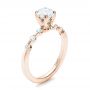 18k Rose Gold 18k Rose Gold Custom Diamond And Peridot Engagement Ring - Three-Quarter View -  101237 - Thumbnail