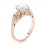 18k Rose Gold 18k Rose Gold Custom Diamond And Peridot Engagement Ring - Three-Quarter View -  102137 - Thumbnail
