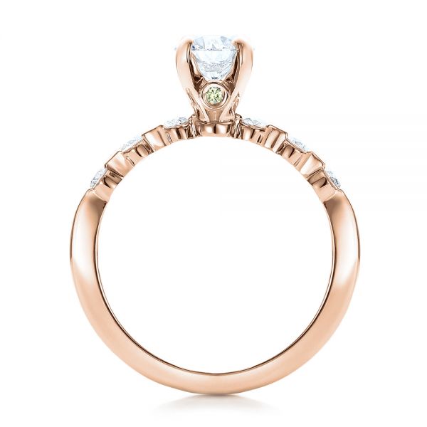 14k Rose Gold 14k Rose Gold Custom Diamond And Peridot Engagement Ring - Front View -  101237