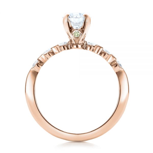 18k Rose Gold 18k Rose Gold Custom Diamond And Peridot Engagement Ring - Front View - 101237