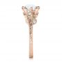 14k Rose Gold 14k Rose Gold Custom Diamond And Peridot Engagement Ring - Side View -  102137 - Thumbnail