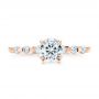 18k Rose Gold 18k Rose Gold Custom Diamond And Peridot Engagement Ring - Top View -  101237 - Thumbnail
