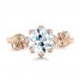 18k Rose Gold 18k Rose Gold Custom Diamond And Peridot Engagement Ring - Top View -  102137 - Thumbnail