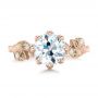 14k Rose Gold 14k Rose Gold Custom Diamond And Peridot Engagement Ring - Top View -  102137 - Thumbnail