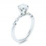  Platinum Platinum Custom Diamond And Peridot Engagement Ring - Three-Quarter View -  101237 - Thumbnail