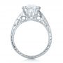  Platinum Custom Diamond And Peridot Engagement Ring - Front View -  102137 - Thumbnail