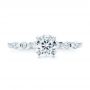 14k White Gold Custom Diamond And Peridot Engagement Ring - Top View -  101237 - Thumbnail
