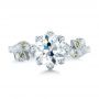 14k White Gold 14k White Gold Custom Diamond And Peridot Engagement Ring - Top View -  102137 - Thumbnail