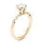 14k Yellow Gold 14k Yellow Gold Custom Diamond And Peridot Engagement Ring - Three-Quarter View -  101237 - Thumbnail