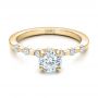 14k Yellow Gold 14k Yellow Gold Custom Diamond And Peridot Engagement Ring - Flat View -  101237 - Thumbnail