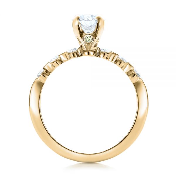 18k Yellow Gold 18k Yellow Gold Custom Diamond And Peridot Engagement Ring - Front View -  101237