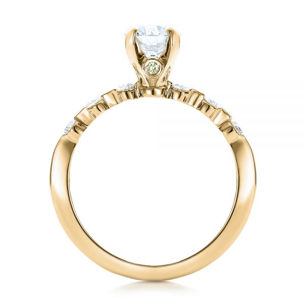 14k Yellow Gold 14k Yellow Gold Custom Diamond And Peridot Engagement Ring - Front View - 101237