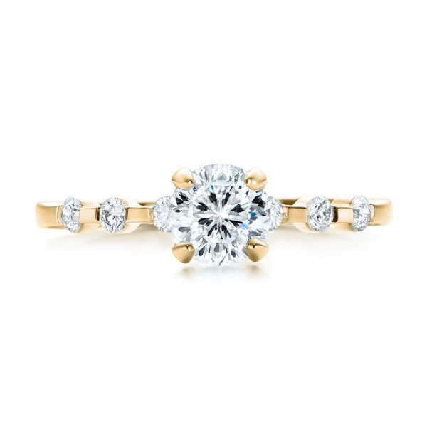 18k Yellow Gold 18k Yellow Gold Custom Diamond And Peridot Engagement Ring - Top View -  101237