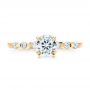 18k Yellow Gold 18k Yellow Gold Custom Diamond And Peridot Engagement Ring - Top View -  101237 - Thumbnail