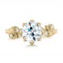 18k Yellow Gold 18k Yellow Gold Custom Diamond And Peridot Engagement Ring - Top View -  102137 - Thumbnail