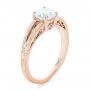 18k Rose Gold 18k Rose Gold Custom Diamond And Pink Sapphire Engagement Ring - Three-Quarter View -  102355 - Thumbnail