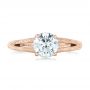14k Rose Gold 14k Rose Gold Custom Diamond And Pink Sapphire Engagement Ring - Top View -  102355 - Thumbnail