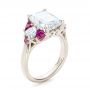  Platinum Platinum Custom Diamond And Pink Sapphire Engagement Ring - Three-Quarter View -  101748 - Thumbnail