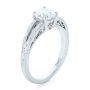 18k White Gold 18k White Gold Custom Diamond And Pink Sapphire Engagement Ring - Three-Quarter View -  102355 - Thumbnail