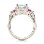 14k White Gold Custom Diamond And Pink Sapphire Engagement Ring - Front View -  101748 - Thumbnail