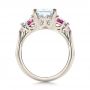 14k White Gold Custom Diamond And Pink Sapphire Engagement Ring - Front View -  101748 - Thumbnail