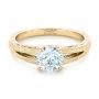 14k Yellow Gold 14k Yellow Gold Custom Diamond And Pink Sapphire Engagement Ring - Flat View -  102355 - Thumbnail