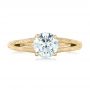 14k Yellow Gold 14k Yellow Gold Custom Diamond And Pink Sapphire Engagement Ring - Top View -  102355 - Thumbnail