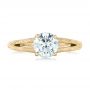 14k Yellow Gold 14k Yellow Gold Custom Diamond And Pink Sapphire Engagement Ring - Top View -  102355 - Thumbnail