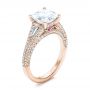 14k Rose Gold 14k Rose Gold Custom Diamond And Pink Tourmaline Engagement Ring - Three-Quarter View -  102324 - Thumbnail