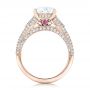 14k Rose Gold 14k Rose Gold Custom Diamond And Pink Tourmaline Engagement Ring - Front View -  102324 - Thumbnail