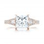 18k Rose Gold 18k Rose Gold Custom Diamond And Pink Tourmaline Engagement Ring - Top View -  102324 - Thumbnail