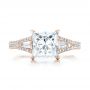 18k Rose Gold 18k Rose Gold Custom Diamond And Pink Tourmaline Engagement Ring - Top View -  102324 - Thumbnail