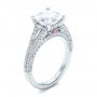  Platinum Platinum Custom Diamond And Pink Tourmaline Engagement Ring - Three-Quarter View -  102324 - Thumbnail