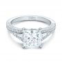  Platinum Platinum Custom Diamond And Pink Tourmaline Engagement Ring - Flat View -  102324 - Thumbnail