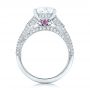 18k White Gold Custom Diamond And Pink Tourmaline Engagement Ring - Front View -  102324 - Thumbnail