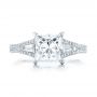 18k White Gold Custom Diamond And Pink Tourmaline Engagement Ring - Top View -  102324 - Thumbnail
