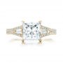 14k Yellow Gold 14k Yellow Gold Custom Diamond And Pink Tourmaline Engagement Ring - Top View -  102324 - Thumbnail