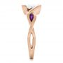 14k Rose Gold 14k Rose Gold Custom Diamond And Purple Sapphire Engagement Ring - Side View -  102472 - Thumbnail