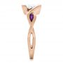 18k Rose Gold 18k Rose Gold Custom Diamond And Purple Sapphire Engagement Ring - Side View -  102472 - Thumbnail