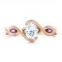 14k Rose Gold 14k Rose Gold Custom Diamond And Purple Sapphire Engagement Ring - Top View -  102472 - Thumbnail