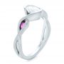 18k White Gold 18k White Gold Custom Diamond And Purple Sapphire Engagement Ring - Three-Quarter View -  102472 - Thumbnail