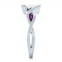  Platinum Platinum Custom Diamond And Purple Sapphire Engagement Ring - Side View -  102472 - Thumbnail
