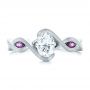  Platinum Platinum Custom Diamond And Purple Sapphire Engagement Ring - Top View -  102472 - Thumbnail