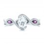  Platinum Platinum Custom Diamond And Purple Sapphire Engagement Ring - Top View -  102472 - Thumbnail