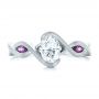 14k White Gold 14k White Gold Custom Diamond And Purple Sapphire Engagement Ring - Top View -  102472 - Thumbnail